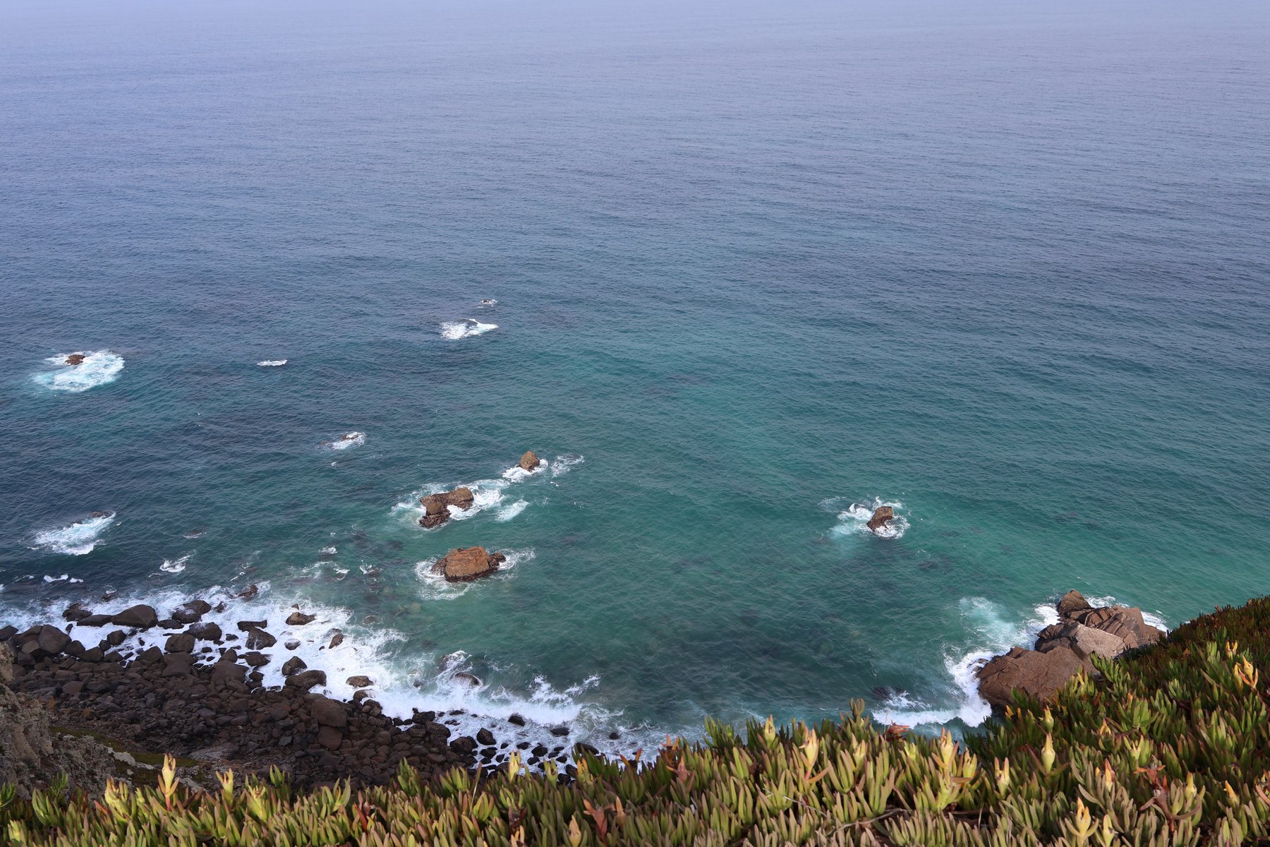 The cliff path either side of the property