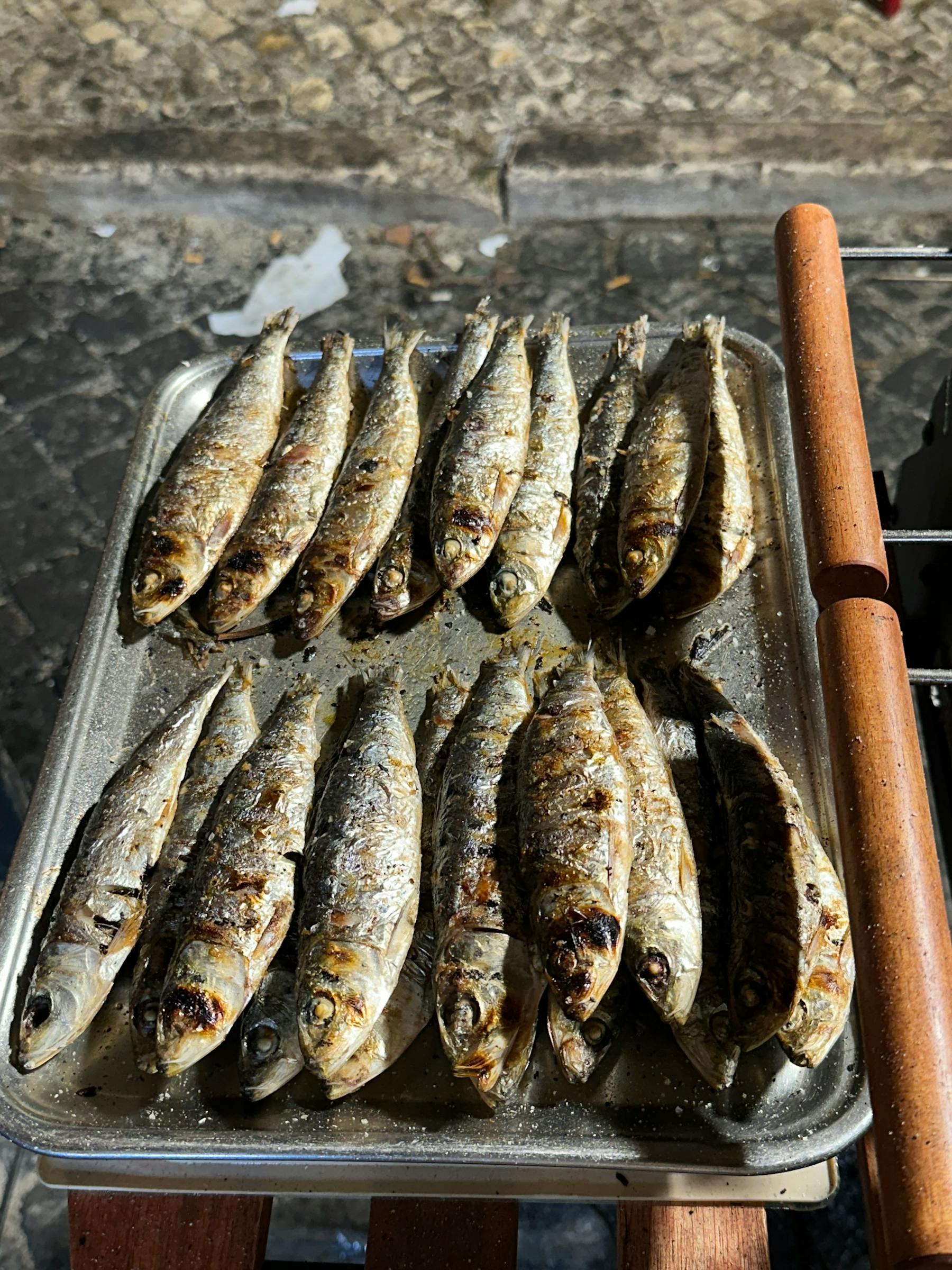 Grilled sardines at the tasca