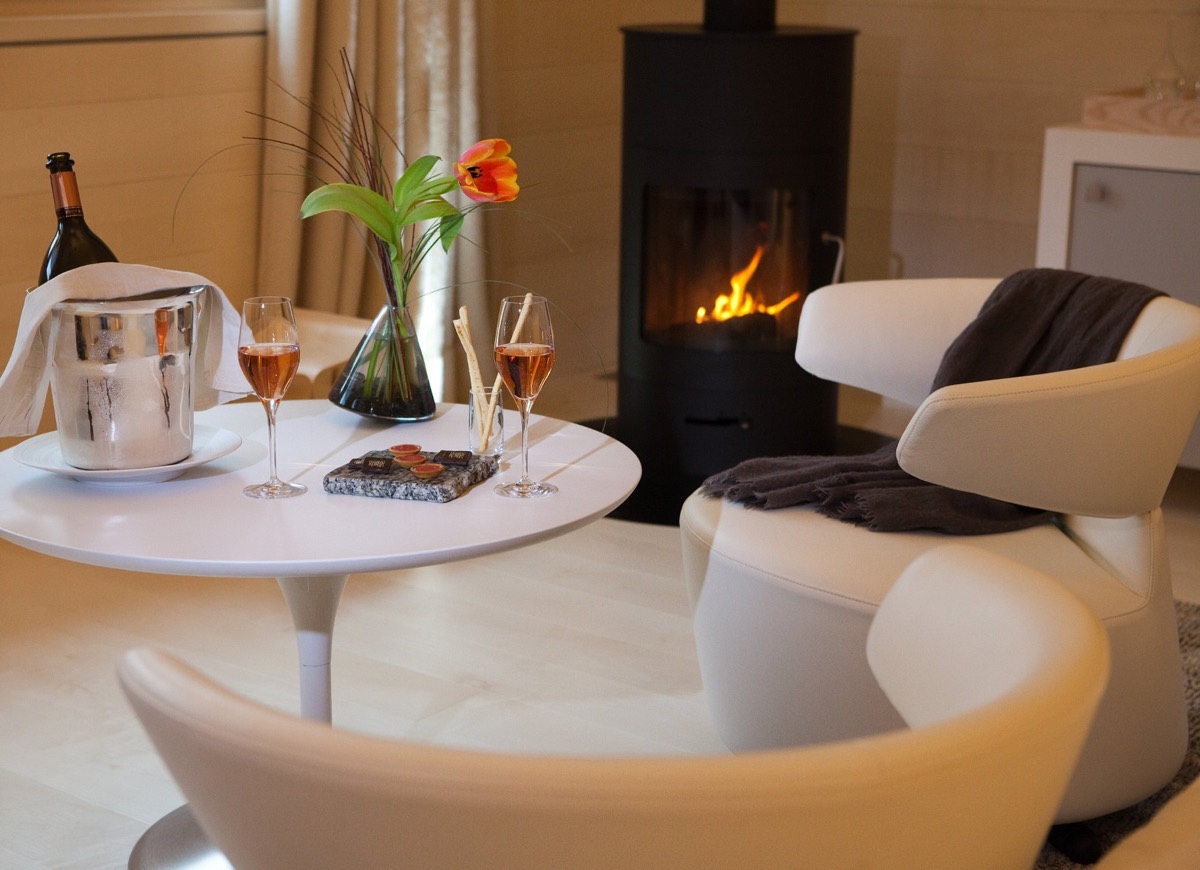 A drink by the fire before dinner